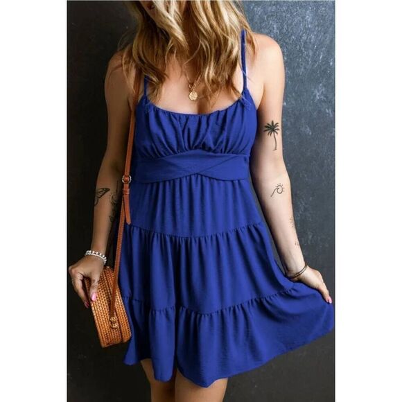 Royal Tiered Mini Dress - Picture 1 of 1